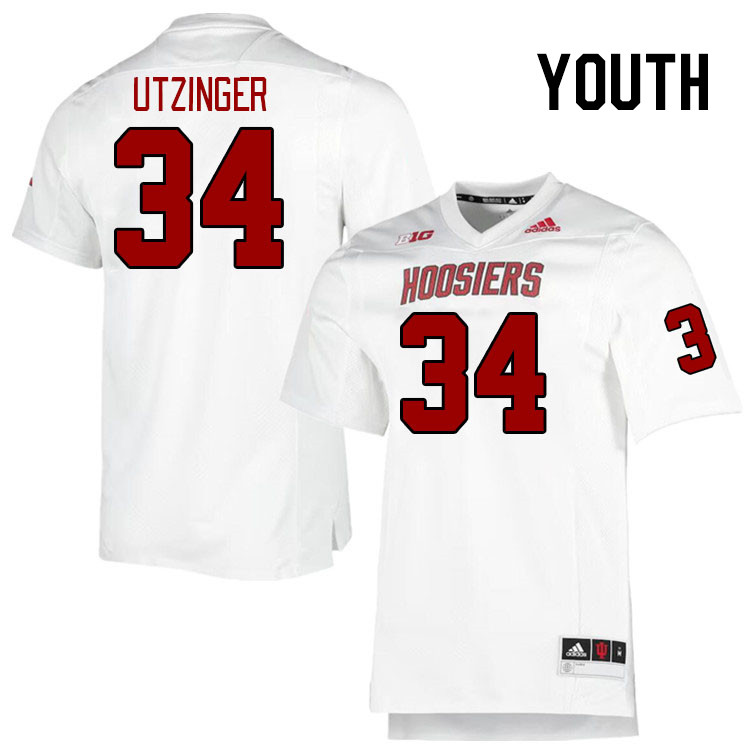 Youth #34 Jeff Utzinger Indiana Hoosiers College Football Jerseys Stitched-Retro